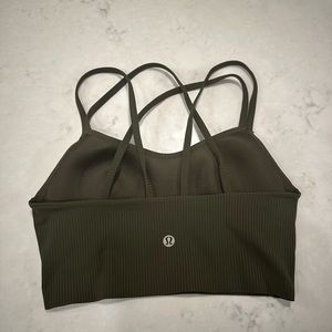 Women’s Lululemon Like A Cloud Long Line Bra, Hunter Green, Size 4